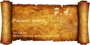 Pacsai Anett névjegykártya